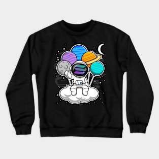 Astronaut Floating Solana SOL Coin To The Moon Crypto Token Cryptocurrency Blockchain Wallet Birthday Gift For Men Women Kids Crewneck Sweatshirt